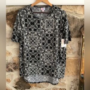 Lularoe Irma Black and White Patterned Women's Top